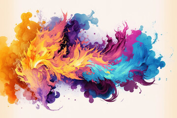 グラデーション背景素材,美しい炎,ジェネレーティブ,水彩風イラスト