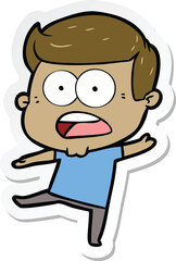 sticker of a cartoon shocked man