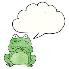 speech bubble textured cartoon funny frog