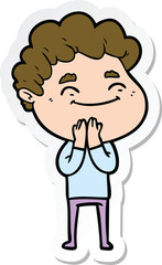 sticker of a cartoon friendly man