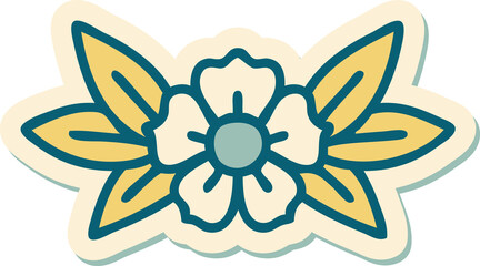 tattoo style sticker of a flower