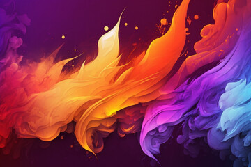 グラデーション背景素材,美しい炎,ジェネレーティブ,水彩風イラスト