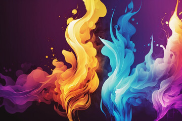 グラデーション背景素材,美しい炎,ジェネレーティブ,水彩風イラスト