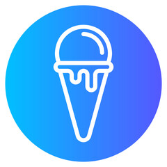 ice cream cone gradient icon