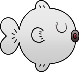quirky gradient shaded cartoon fish