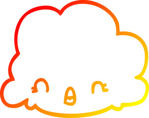 warm gradient line drawing cartoon cloud