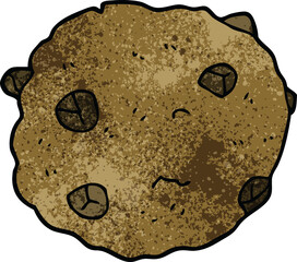 cartoon doodle chocolate chip cookie