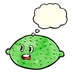 cartoon lime with thought bubble