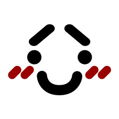 happy blushing face icon