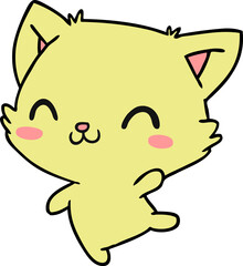 cartoon of cute kawaii cat