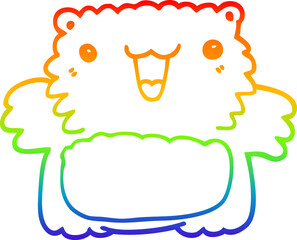 rainbow gradient line drawing cartoon bear