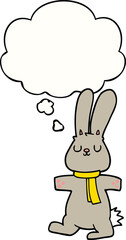 cartoon rabbit and thought bubble