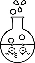 line drawing cartoon test tube