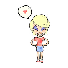 cartoon woman in love