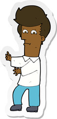 sticker of a cartoon man gesturing wildly