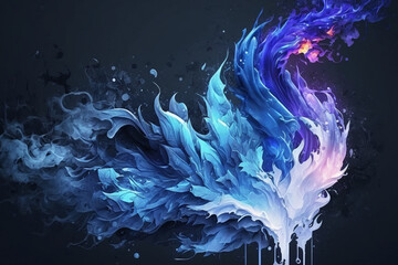 グラデーション背景素材,輝く銀河,美しい雲,ジェネレーティブ,水彩風イラスト