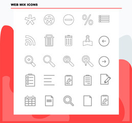 set icons vector about web mix