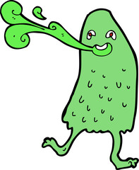 cartoon funny slime monster
