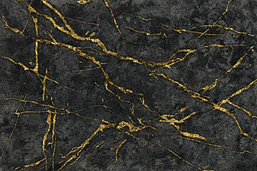 abstract background, black marble with golden veins, fake painted artificial stone texture, marbled wallpaper, digital marbling illustration