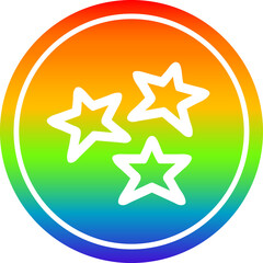 star shapes circular in rainbow spectrum