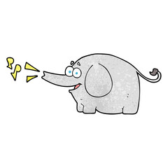 textured cartoon trumpeting elephant