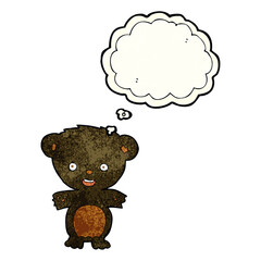 cartoon black bear with thought bubble