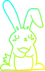 cold gradient line drawing cartoon rabbit