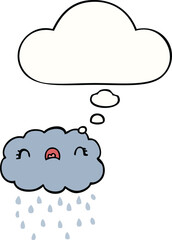 cute cartoon cloud and thought bubble