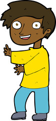 cartoon excited boy