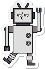 sticker of a cute cartoon robot
