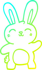 cold gradient line drawing cartoon cute bunny