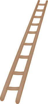 ladder illustration brown lader symbol construction logo portable stair