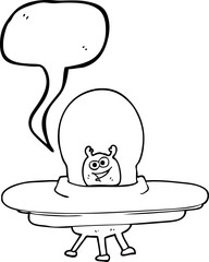 speech bubble cartoon spaceship