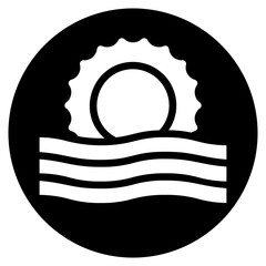 sunset glyph icon
