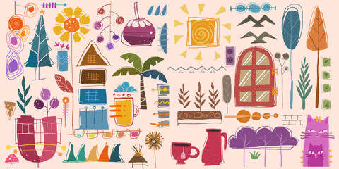 abstract hand drawn for decoration