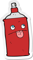 sticker of a cartoon spray can