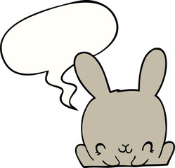 cartoon rabbit and speech bubble
