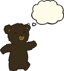 cute cartoon black bear with thought bubble