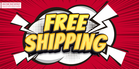 free shipping text effect editable three dimension comic font style