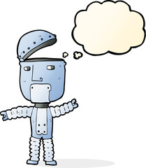 cartoon robot with thought bubble