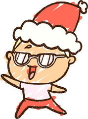 Christmas Man Chalk Drawing