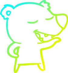 cold gradient line drawing cartoon bear