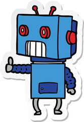 sticker of a cartoon robot