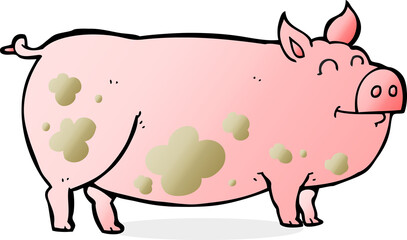 cartoon muddy pig