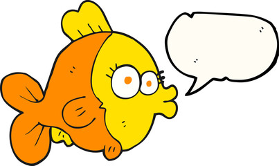 funny speech bubble cartoon fish