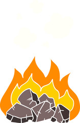 flat color style cartoon hot coals