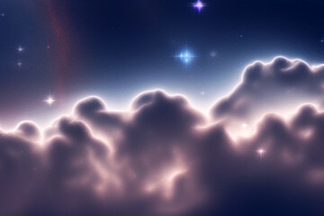 Fototapeta premium Galaxy and Stars With Clouds and Nebula Wallpaper Background