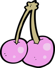 cartoon pink cherries