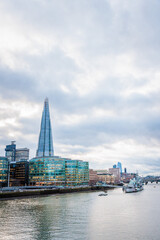 Naklejka premium London City Hall, The Shard Quarter, modern architecture and skyscrapers in London's center business district. United Kingdom