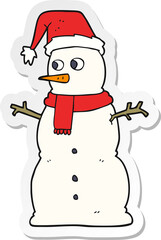 sticker of a cartoon snowman
